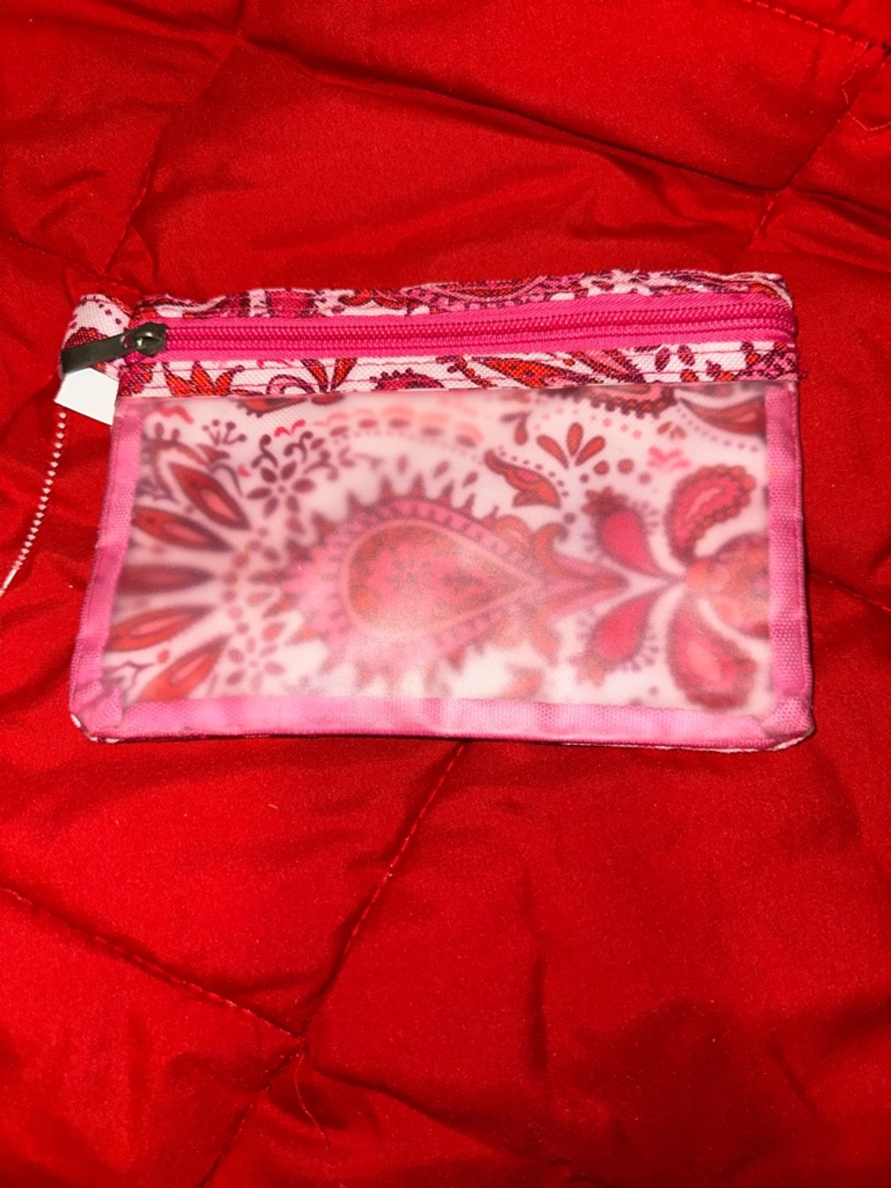 Pink Paisley Wristlet Card Holder